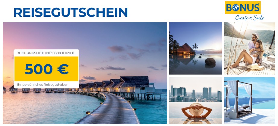 Reisegutschein im Wert von 500 Euro